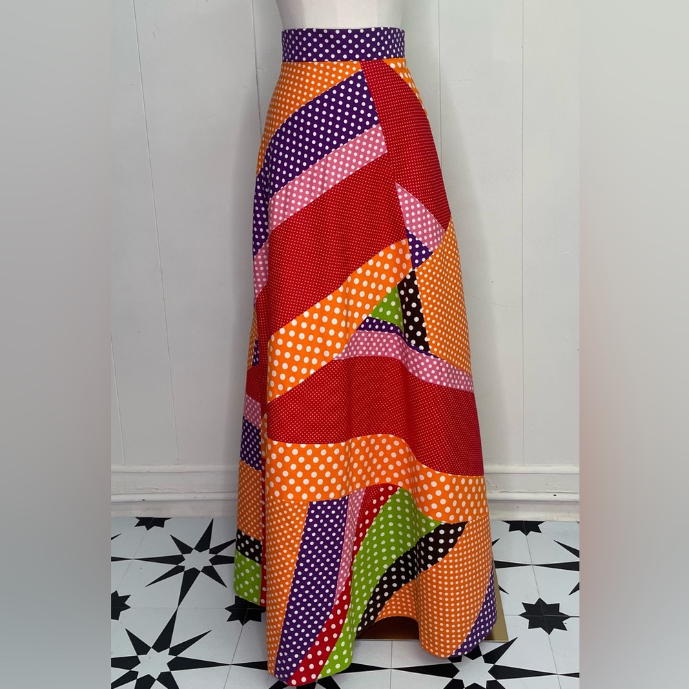 Vintage 1970’s Mountain Artisans Colorful Patchwork Maxi Skirt